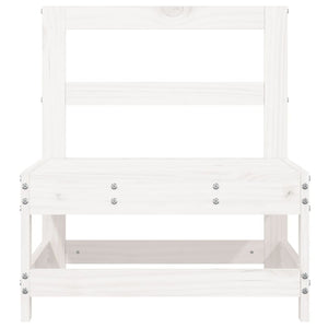 Divani Centrali da Giardino 2 pz Bianchi Legno Massello di Pino 825514