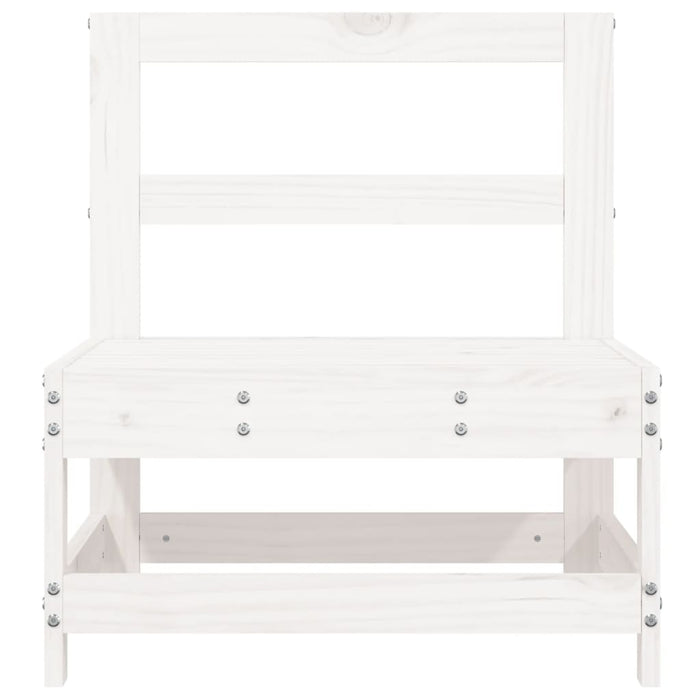 Divani Centrali da Giardino 2 pz Bianchi Legno Massello di Pino 825514