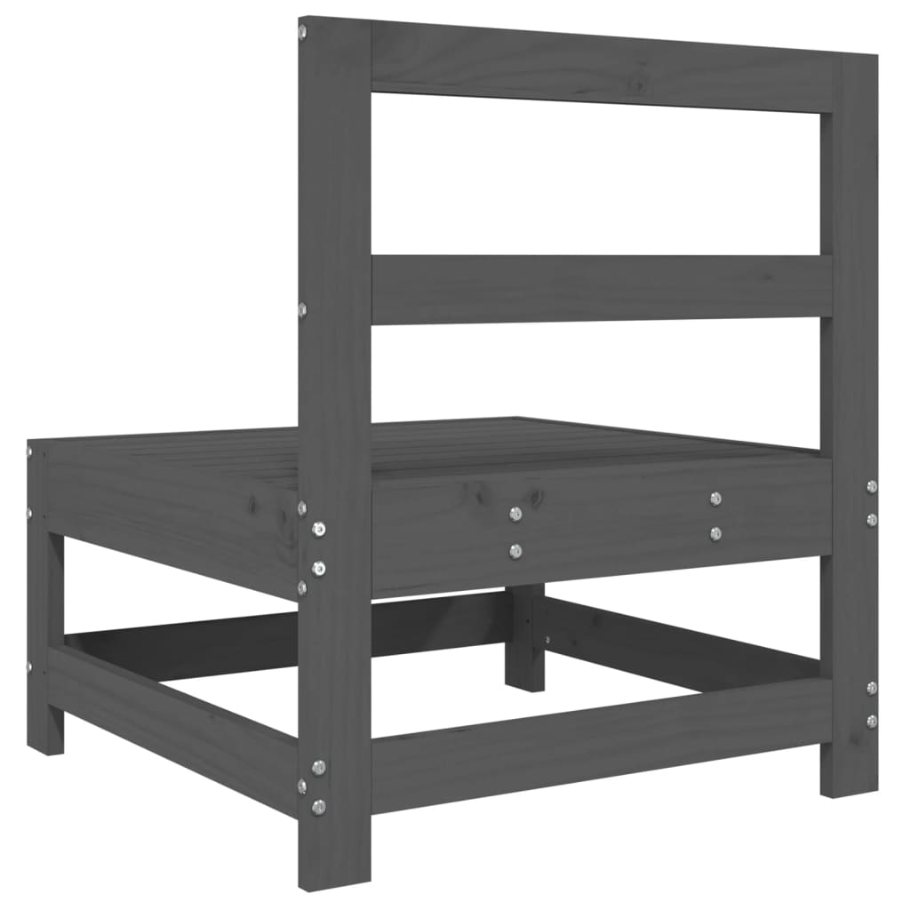 Divani Centrali da Giardino 2 pz Grigi Legno Massello di Pino 825515