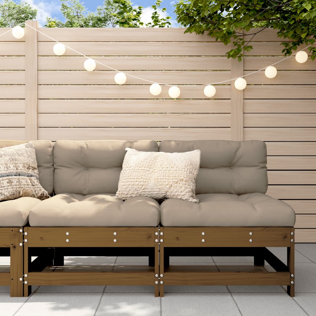 Divani Centrali da Giardino 2pz Ambra in Legno Massello di Pino 825516