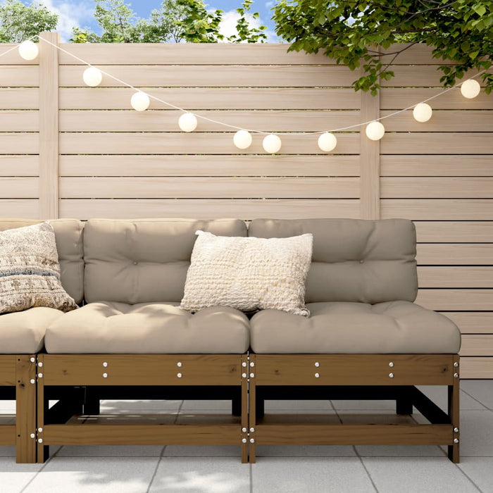 Divani Centrali da Giardino 2pz Ambra in Legno Massello di Pino 825516