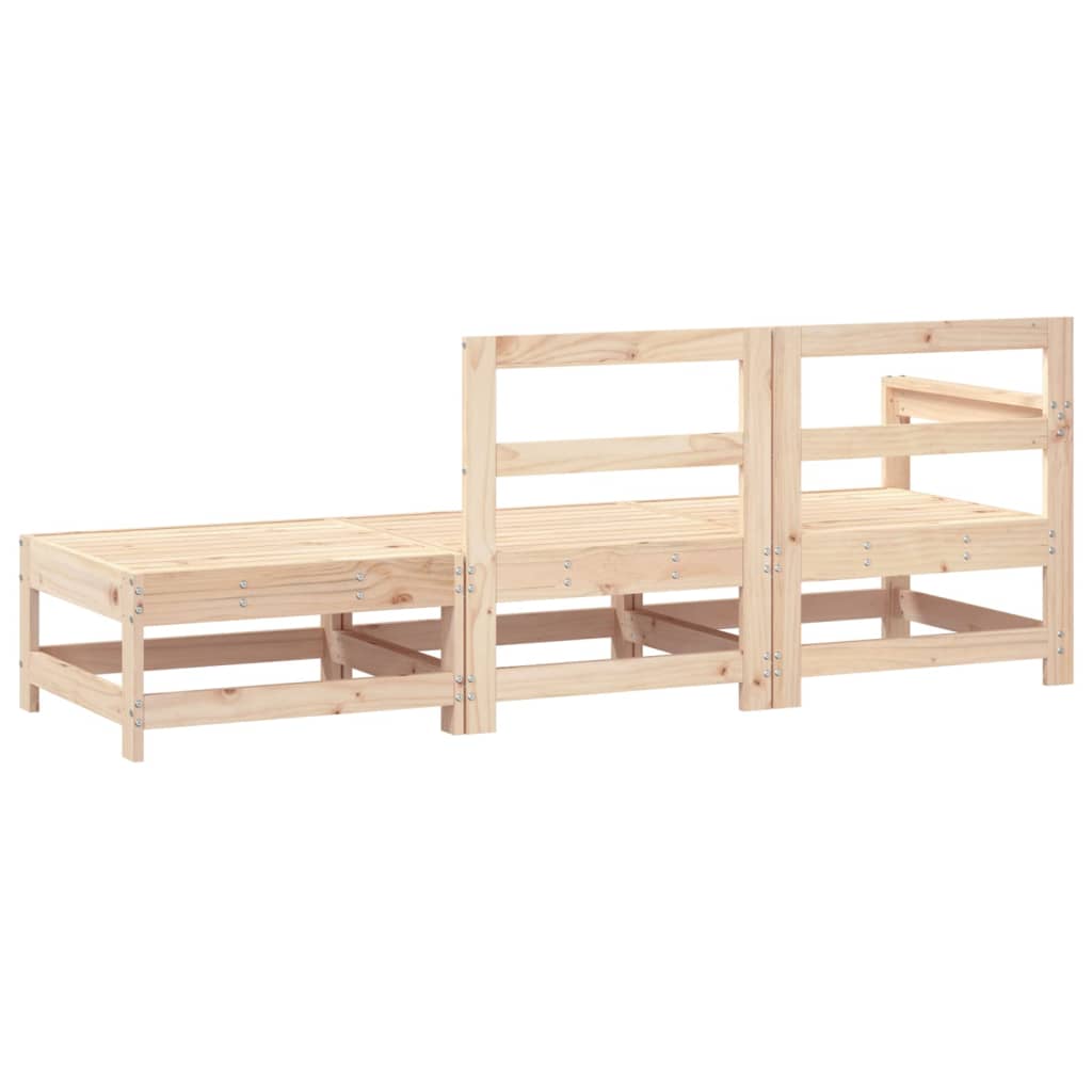Set Salotto da Giardino 3 pz in Legno Massello di Pino 825520
