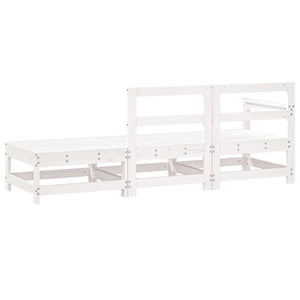 Set Salotto da Giardino 3 pz Bianco in Legno Massello di Pino 825521