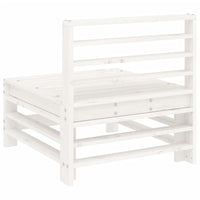 Divano Centrale da Giardino Bianco in Legno Massello di Pino 825612