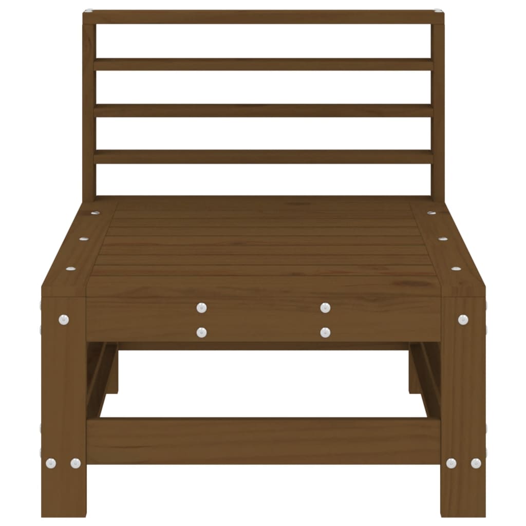 Divano Centrale da Giardino Marrone Ambra Legno Massello Pino