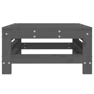 Poggiapiedi da Giardino Grigio in Legno Massello di Pino 825620