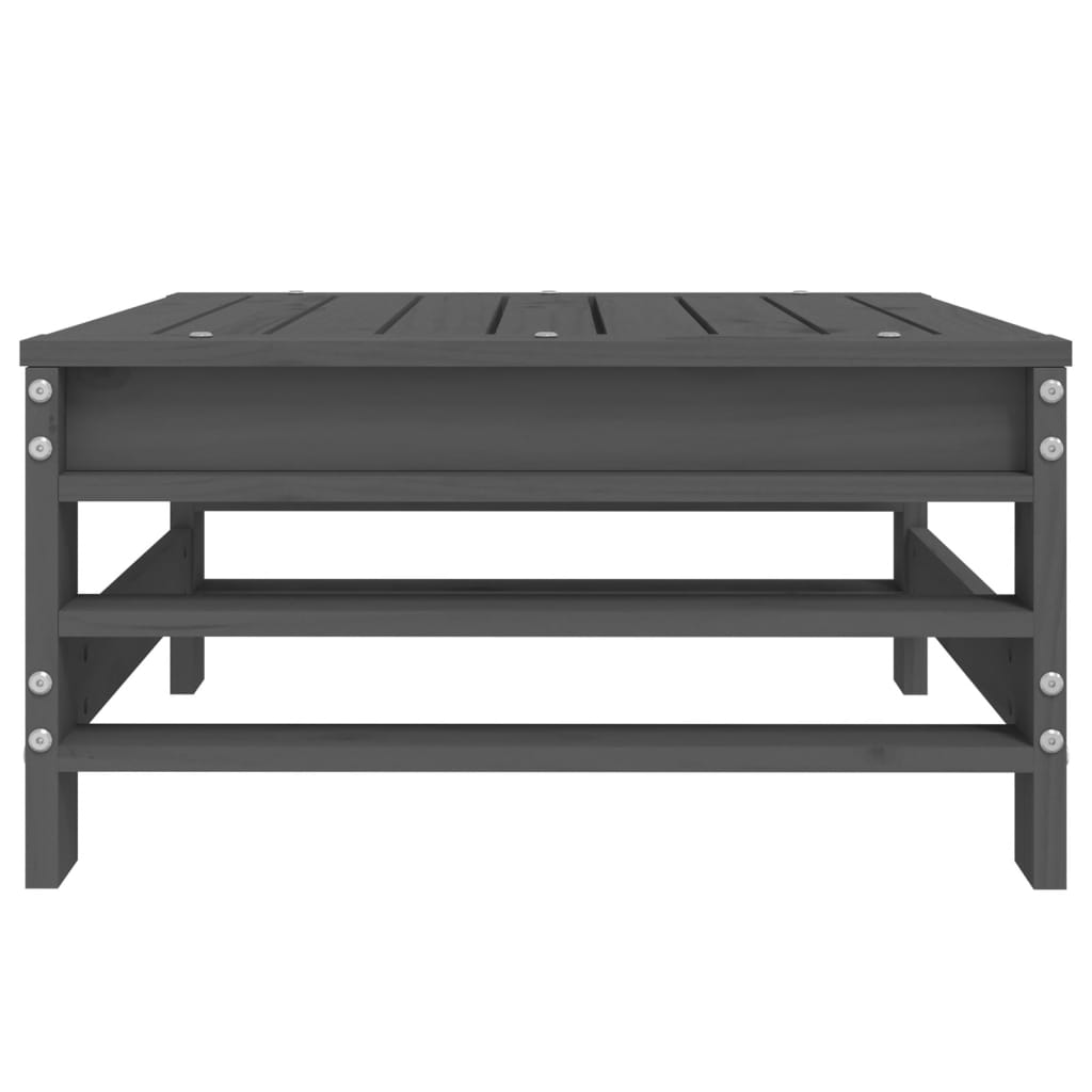 Poggiapiedi da Giardino Grigio in Legno Massello di Pino 825620