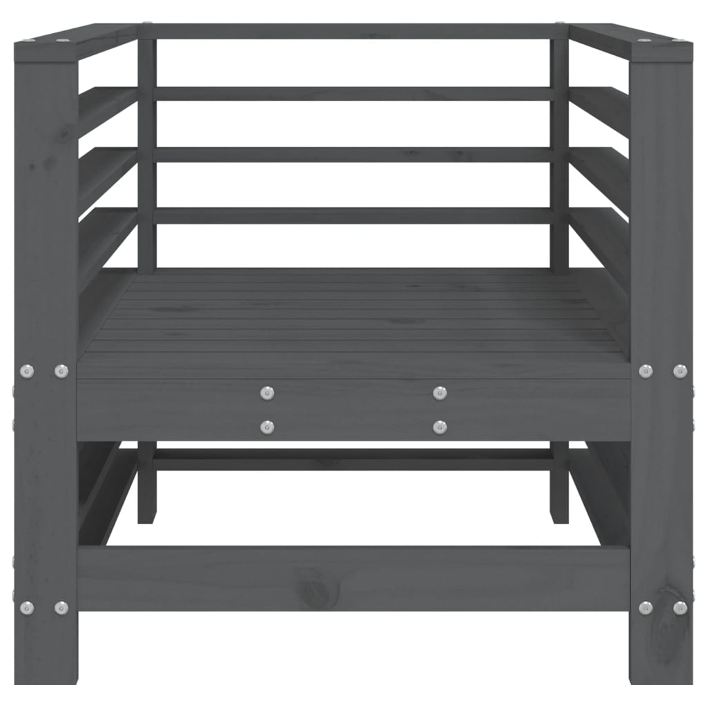 Sedie da Giardino 2pz Grigie in Legno Massello Pino 825627