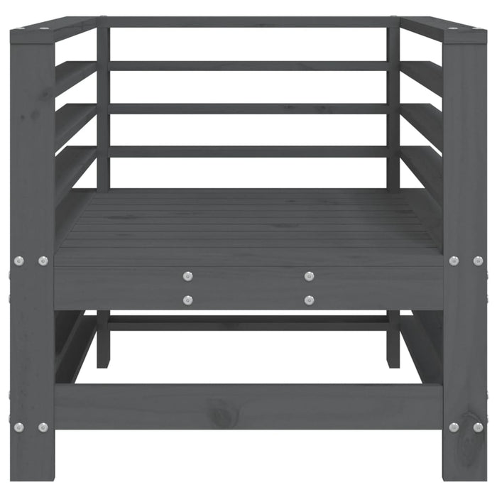 Sedie da Giardino 2pz Grigie in Legno Massello Pino 825627