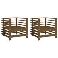 Sedie da Giardino 2 pz Marrone Ambra in Legno Massello di Pino 825628