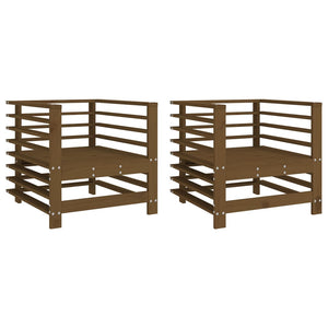 Sedie da Giardino 2 pz Marrone Ambra in Legno Massello di Pino 825628