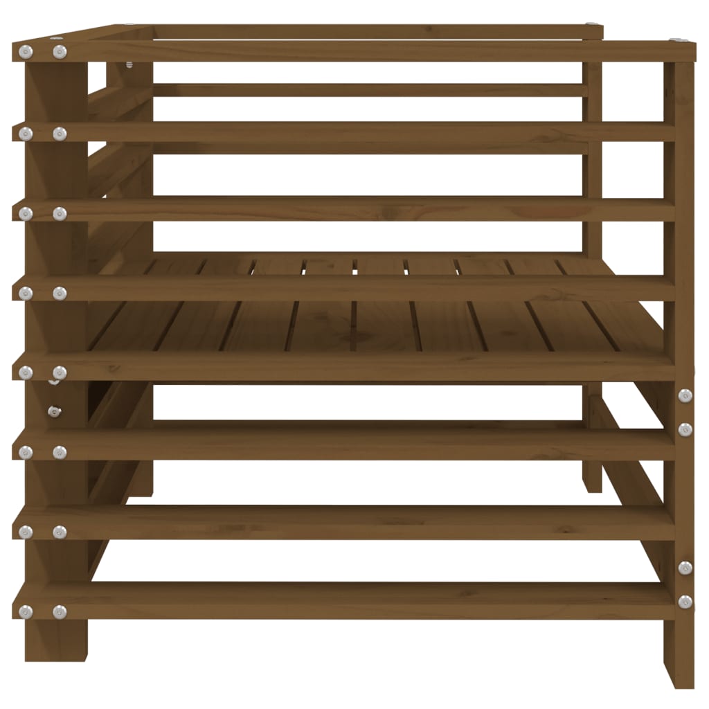 Sedie da Giardino 2 pz Marrone Ambra in Legno Massello di Pino 825628