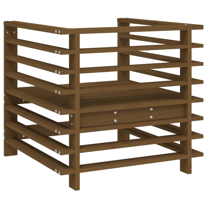 Sedie da Giardino 2 pz Marrone Ambra in Legno Massello di Pino 825628