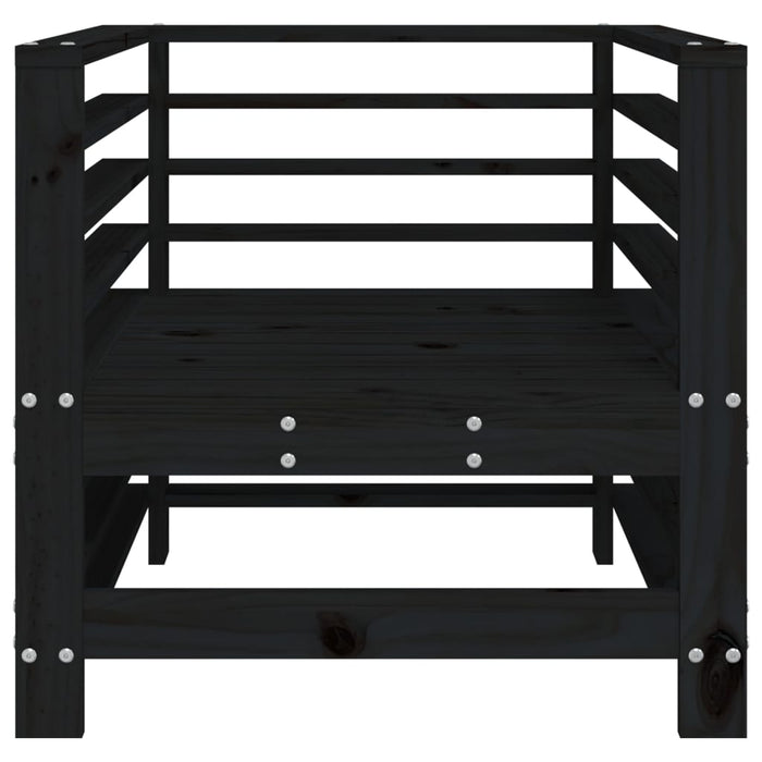 Sedie da Giardino 2 pz Nere in Legno Massello di Pino 825629