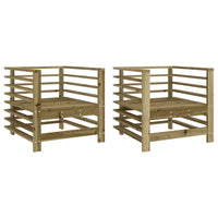 Sedie da Giardino 2 pz in Legno di Pino Impregnato 825631