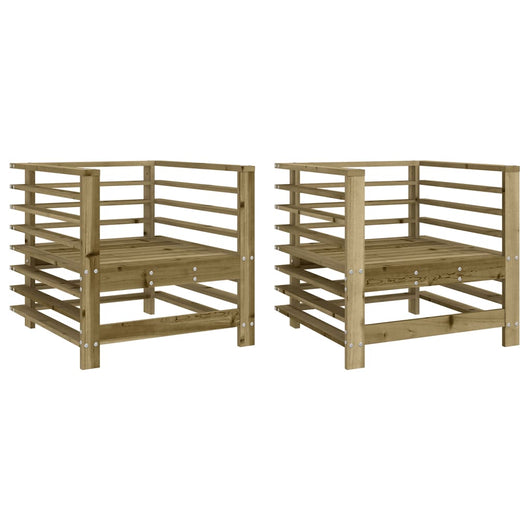 Sedie da Giardino 2 pz in Legno di Pino Impregnatocod mxl 108807