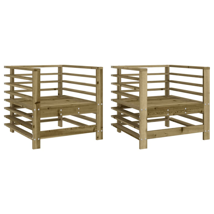Sedie da Giardino 2 pz in Legno di Pino Impregnatocod mxl 108807