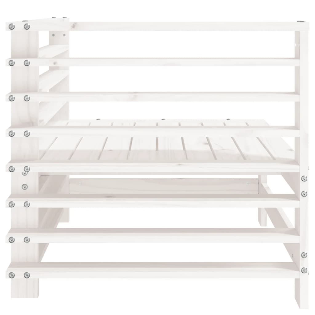 Divani Angolari da Giardino 2 pz Bianchi Legno Massello di Pino 825633