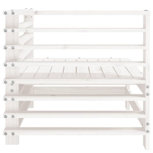 Divani Angolari da Giardino 2 pz Bianchi Legno Massello di Pino 825633