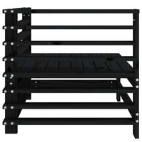 Divani Angolari da Giardino 2 pz Neri in Legno Massello di Pino 825636