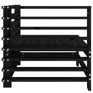 Divani Angolari da Giardino 2 pz Neri in Legno Massello di Pino 825636