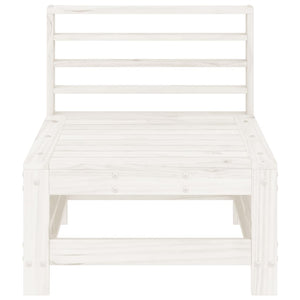 Divani Centrali da Giardino 2 pz Bianchi Legno Massello di Pino