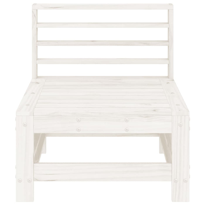 Divani Centrali da Giardino 2 pz Bianchi Legno Massello di Pino 825640
