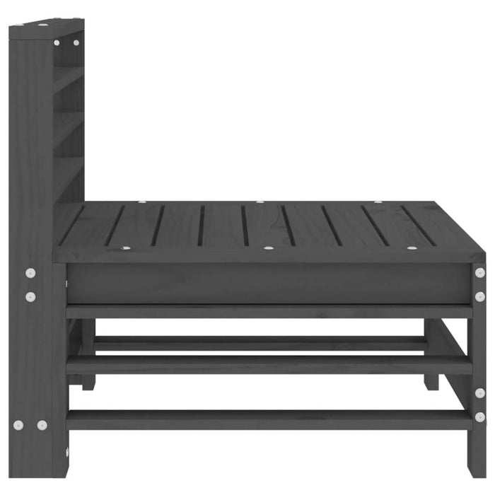 Divani Centrali da Giardino 2 pz Grigi Legno Massello di Pino 825641