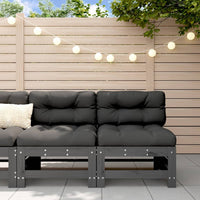 Divani Centrali da Giardino 2 pz Grigi Legno Massello di Pino 825641