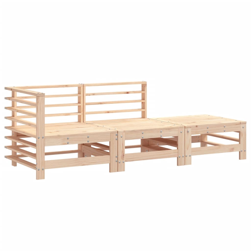 Set Salotto da Giardino 3 pz in Legno Massello di Pino 825646