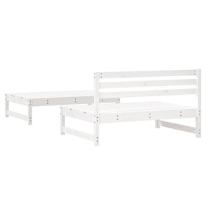 Set Salotto da Giardino 2 pz Bianco in Legno Massello di Pino 825724