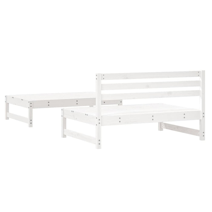 Set Salotto da Giardino 2 pz Bianco in Legno Massello di Pino 825724