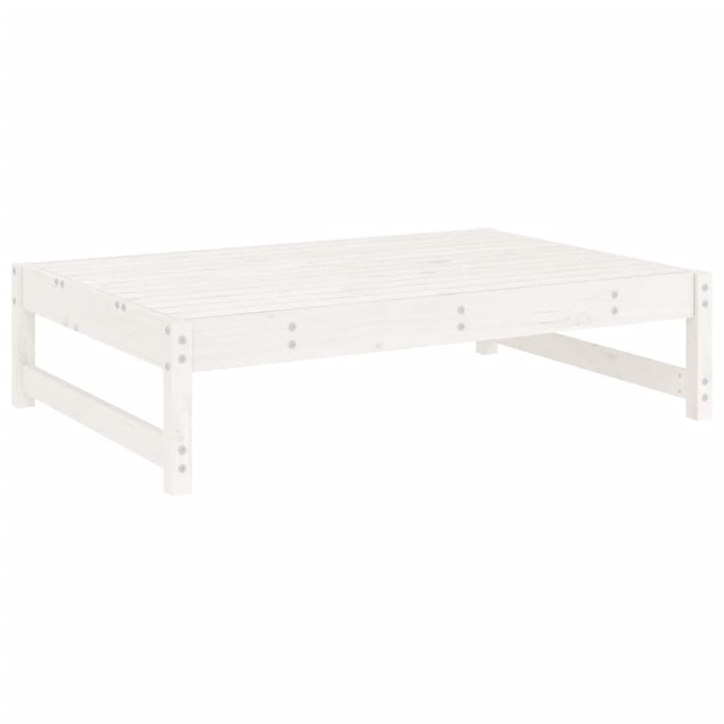 Set Salotto da Giardino 2 pz Bianco in Legno Massello di Pino 825724