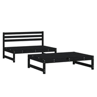 Set Salotto da Giardino 2 pz Nero in Legno Massello di Pinocod mxl 132779