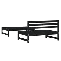 Set Salotto da Giardino 2 pz Nero in Legno Massello di Pinocod mxl 132779