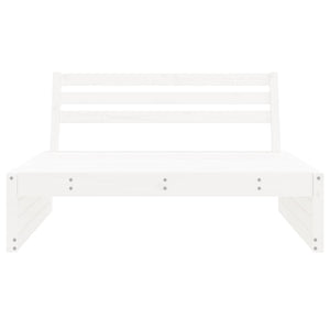 Divano Centrale Giardino Bianco 120x80cm Legno Massello Pino