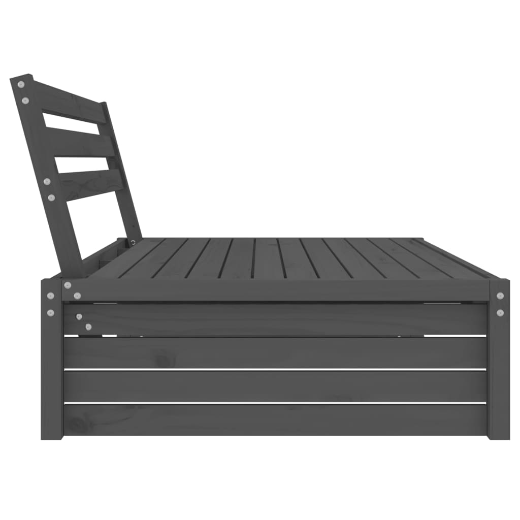 Divano Centrale Giardino Grigio 120x80cm Legno Massello Pino 825746