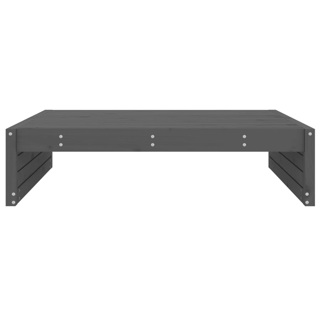 Poggiapiedi da Giardino 120x80 cm Legno Massello di Pino Grigio