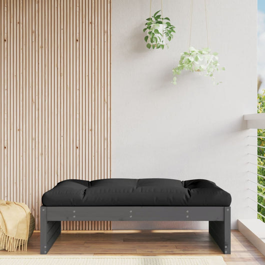 Poggiapiedi da Giardino 120x80 cm Legno Massello di Pino Grigio 825753