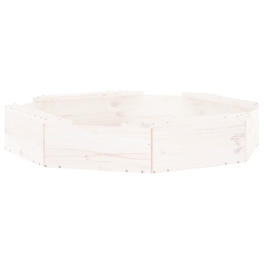 Sabbiera area giochi per bambini giardino esterno con sedute ottagonali in legno massello di pino bianco 02_0041532