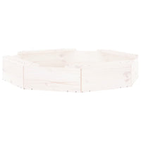 Sabbiera con Sedute Bianca Ottagonale in Legno Massello di Pino 825010