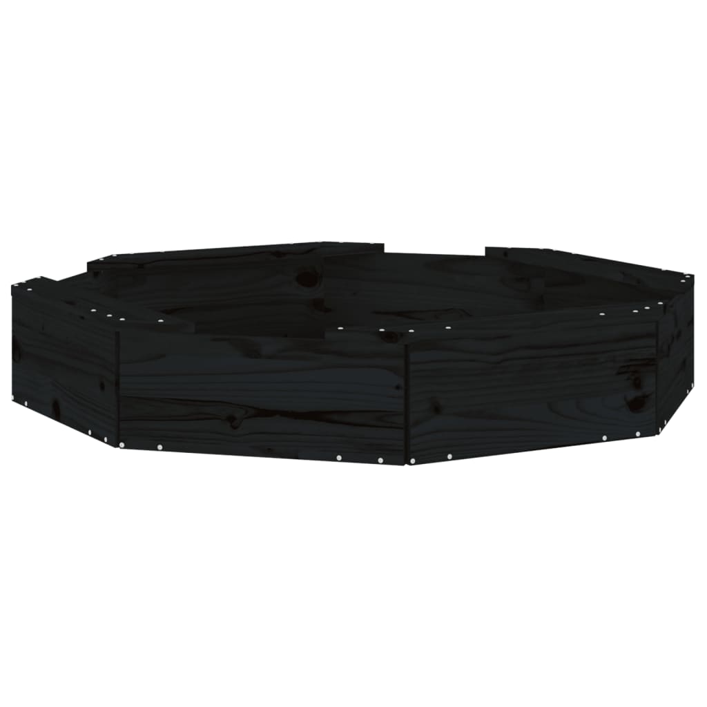 Sabbiera con Sedute Nera Ottagonale in Legno Massello di Pinocod mxl 108773