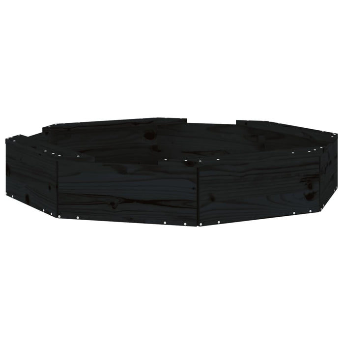 Sabbiera con Sedute Nera Ottagonale in Legno Massello di Pinocod mxl 108773