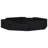 Sabbiera con Sedute Nera Ottagonale in Legno Massello di Pino 825013