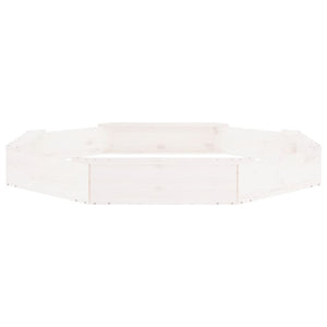 Sabbiera con Sedute Bianca Ottagonale in Legno Massello di Pino