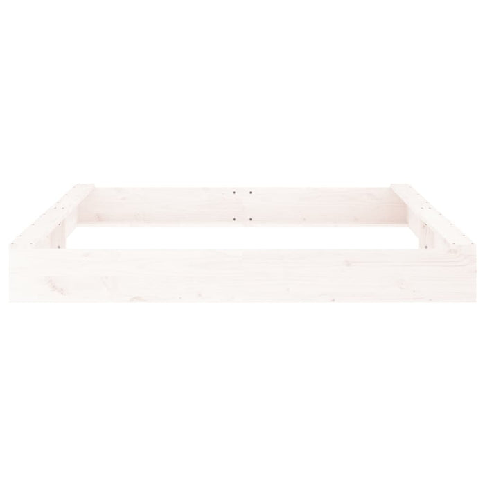 Sabbiera con Sedute Bianca Quadrata in Legno Massello di Pino 825038