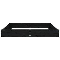 Sabbiera con Sedute Nera Quadrata in Legno Massello di Pino