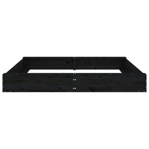 Sabbiera con Sedute Nera Quadrata in Legno Massello di Pino