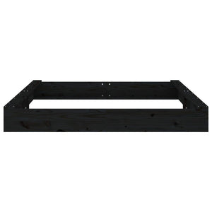 Sabbiera con Sedute Nera Quadrata in Legno Massello di Pino 825041