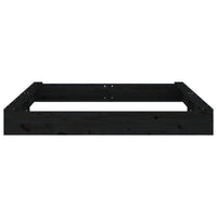 Sabbiera con Sedute Nera Quadrata in Legno Massello di Pino